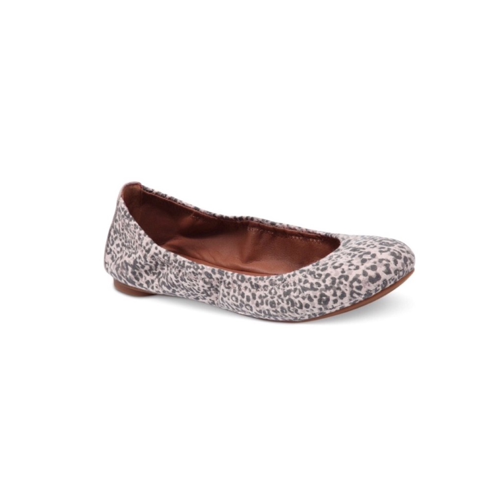 Lucky Brand Emmie Flats Gray Leopard Print